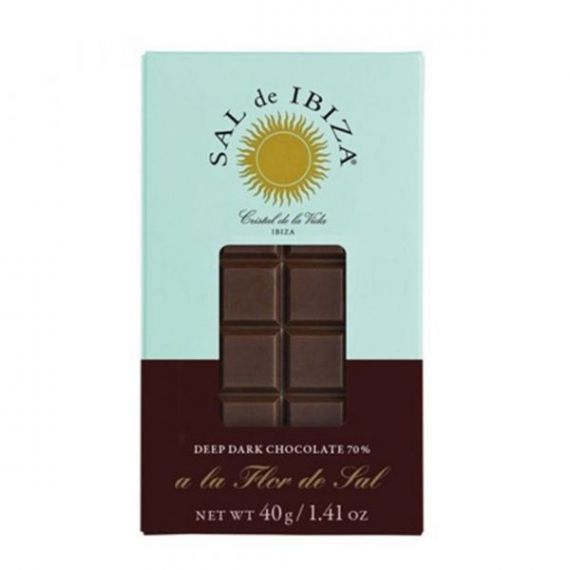 Mini Chocolate Negro con Flor de Sal 40gr. Sal de Ibiza. 12 Unidades