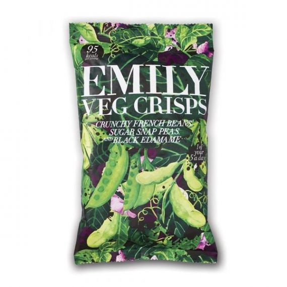 Chips de judias Verdes y Edamame 80gr. Emilly Crisps. 8 Unidades