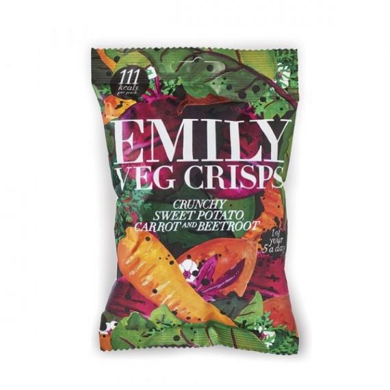 Chips de Verduras (Patata, Zanahoria y Remolacha) 23gr. Emily Crisps. 12 Unidades