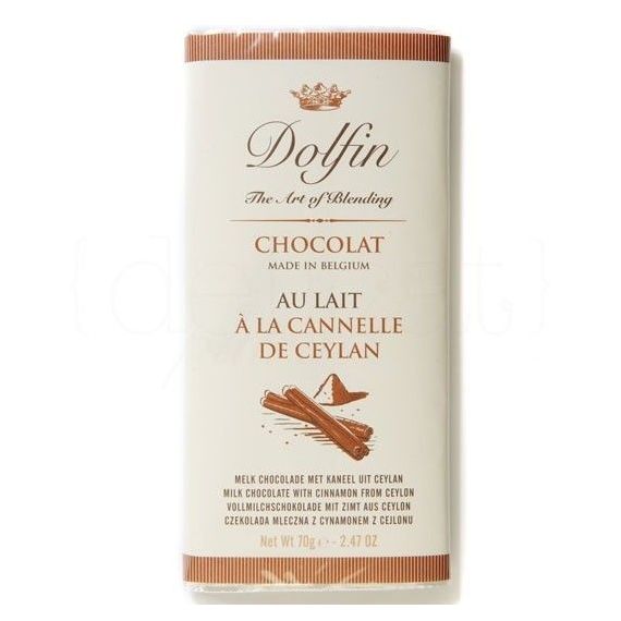 Chocolate con Leche a la Canela de Ceylan 70gr. Dolfin. 15 Unidades