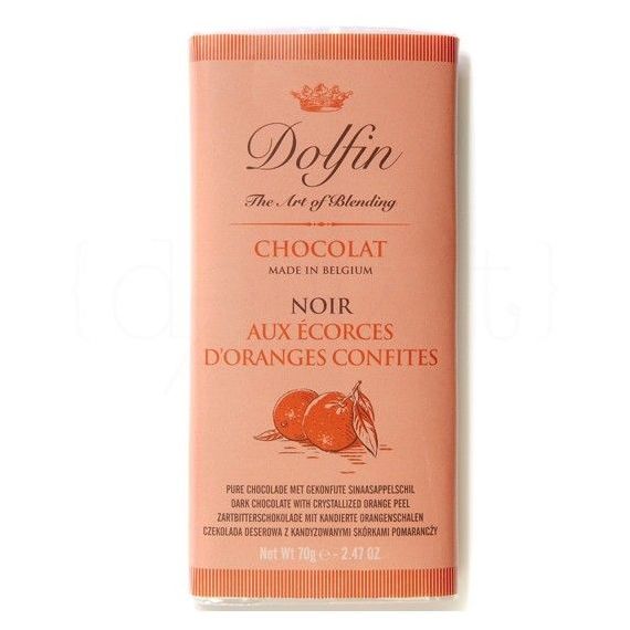 Chocolate Negro a la Naranja 70gr. Dolfin. 15 Unidades