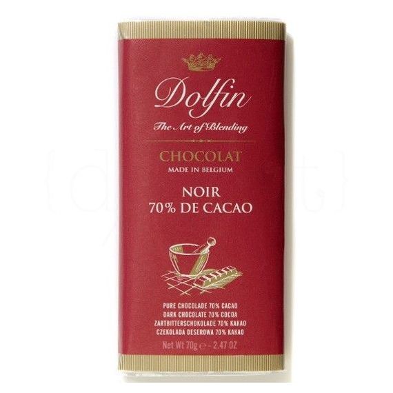 Chocolate Negro al 70% de Cacao 70gr. Dolfin. 15 Unidades