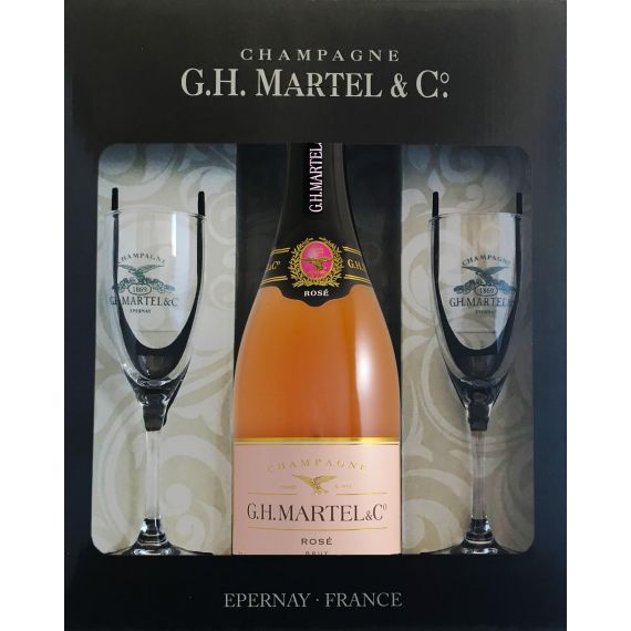 Pack Champagne Martel Prestige Brut 75 cl. 12º + Pack + 2 Copas