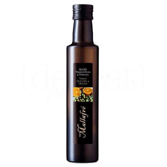 Aceite de oliva virgen con naranja 250ml. Mallafré. 12 Unidades