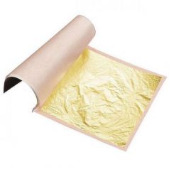 Láminas de Oro 22K, 25 hojas de 80x80mm. Noris. 6 Unidades