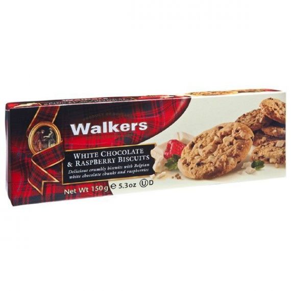 Biscuits con Trozos de Chocolate Blanco y Frambuesa 150gr. Walkers. 12 Unidades