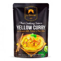 Salsa de curry amarillo (con leche de coco, papas y chiles tailandeses) 200gr. deSIAM. 6 Unidades
